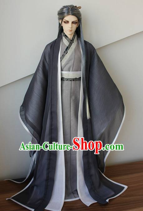 Ancient Chinese Poet Hanfu Costumes for Men Boys Adults Kids