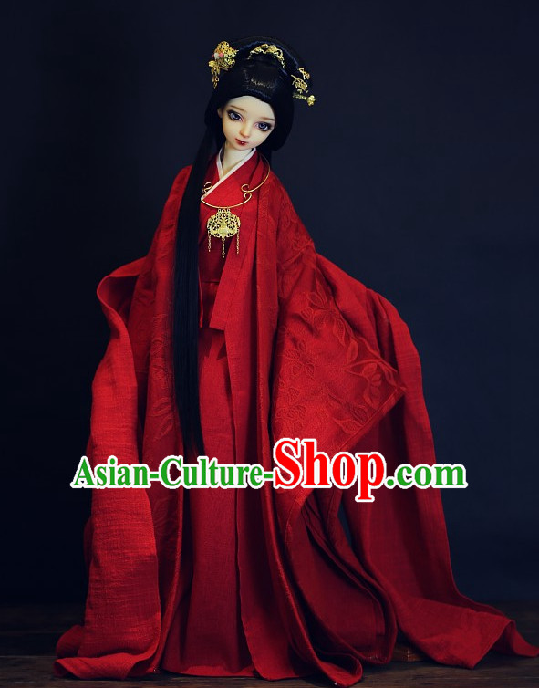 Ancient Chinese Princess Wedding Dress Hanfu Garment BJD Costumes for Men Boys Adults Kids