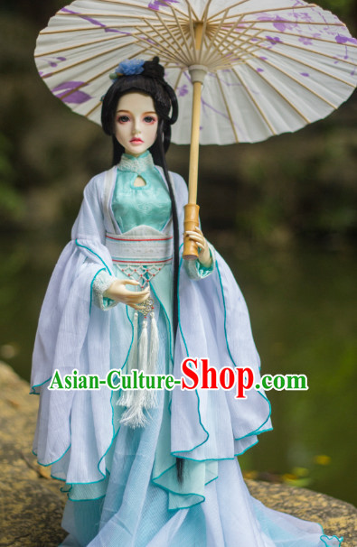 Ancient Chinese Hanfu Clothing and Hair Jewelry Complete Set for Women