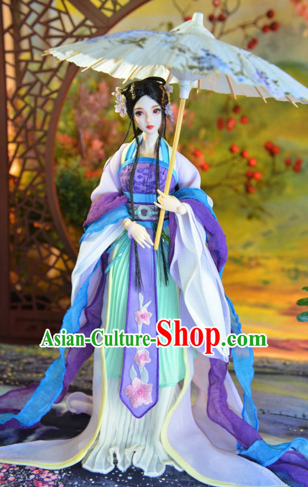 Ancient Chinese Empress Princess Queen Opera Clothing and Hair Accessories Complete Set for Women