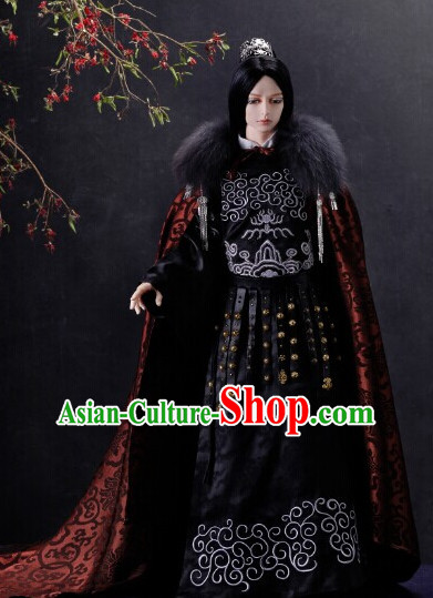 Ancient Chinese Emperor Prince Prime Minister Clothing and Hair Accessories Complete Set for Men