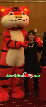 Free Design Professional Custom Made Mascot Costume Mascot Outfits Happy Tiger Mascot Costumes