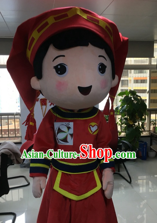 Free Design Professional Custom Mascot Uniforms Mascot Outfits Customized Commerical Chinese Ethnic Girl Mascots Costumes