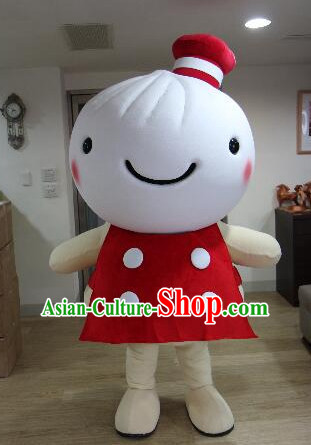 Free Design Professional Custom Mascot Uniforms Mascot Outfits Customized Commerical Chinese Food Steamed Dumpling Mascots Costumes