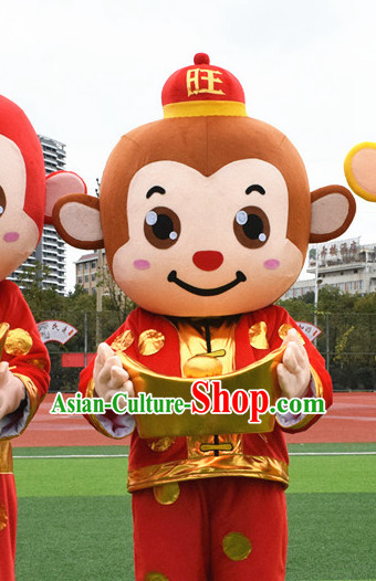 Mascot Uniforms Mascot Outfits Customized Walking Mascot Costumes Animal Monkey Cai Shen Money God Mascots Costume