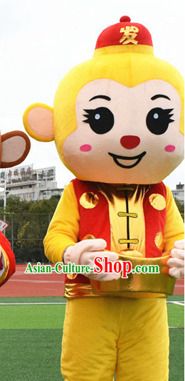 Mascot Uniforms Mascot Outfits Customized Walking Mascot Costumes Animal Monkey Cai Shen Money God Mascots Costume