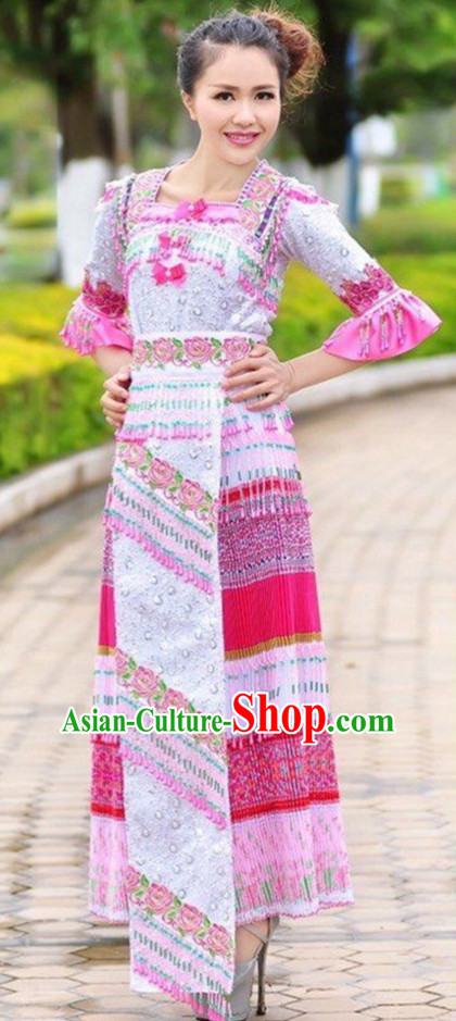 Chinese Traditional Miao Minority Clothes Complete Set for Women