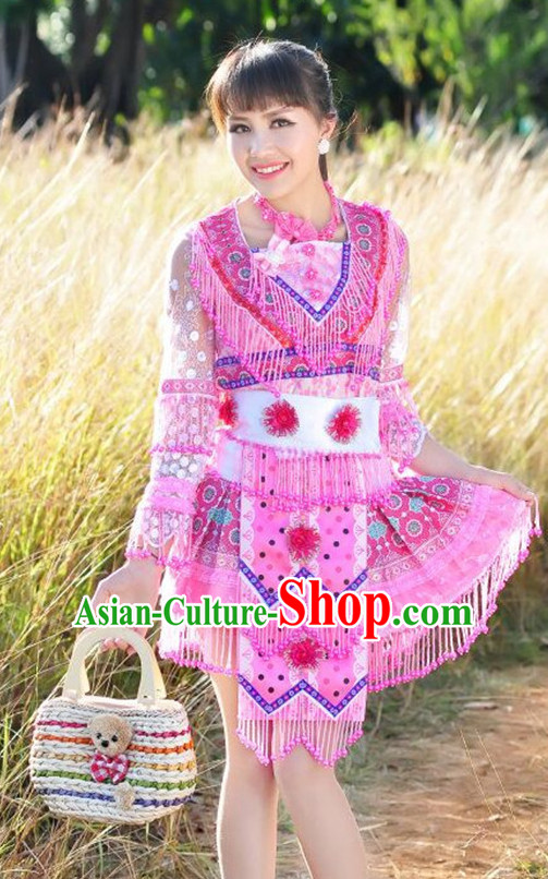 Chinese Traditional Miao Minority Princess Queen Empress Clothes and Hat Complete Set for Women