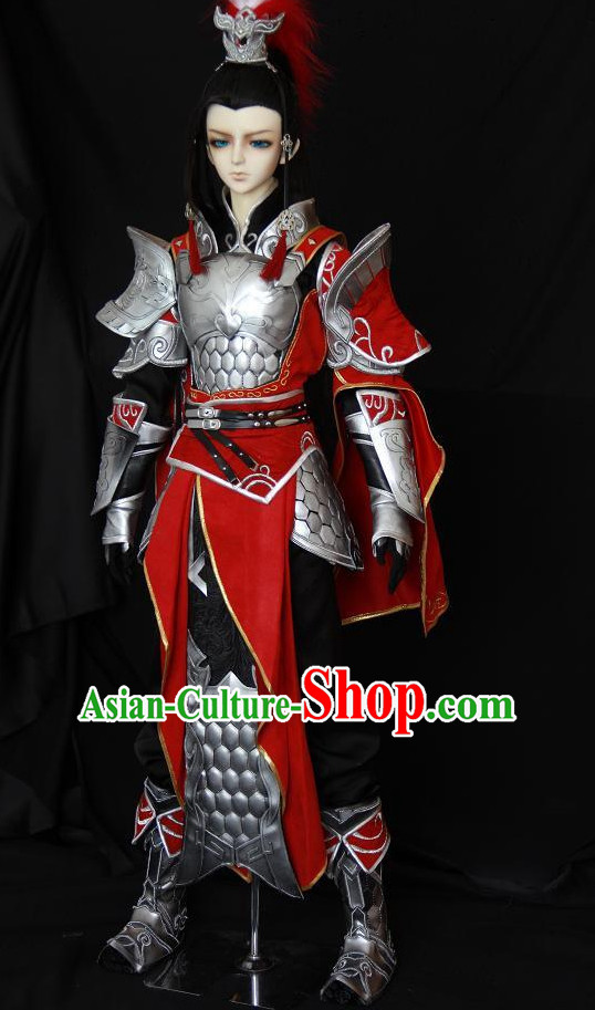 Chinese Ancient General Superhero Armor Costumes Complete Set for Men