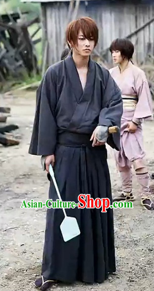 Traditional Japanese Ancient Swordsman Swordmen Costumes for Men