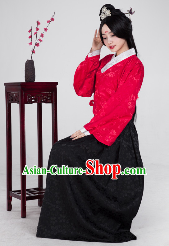 Chinese Ming Dynasty Traditional Suits Complete Set for Women Girls Adults