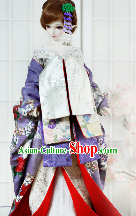 Japanese Traditional Kimono Garments Complete Set for Women Girls Adults