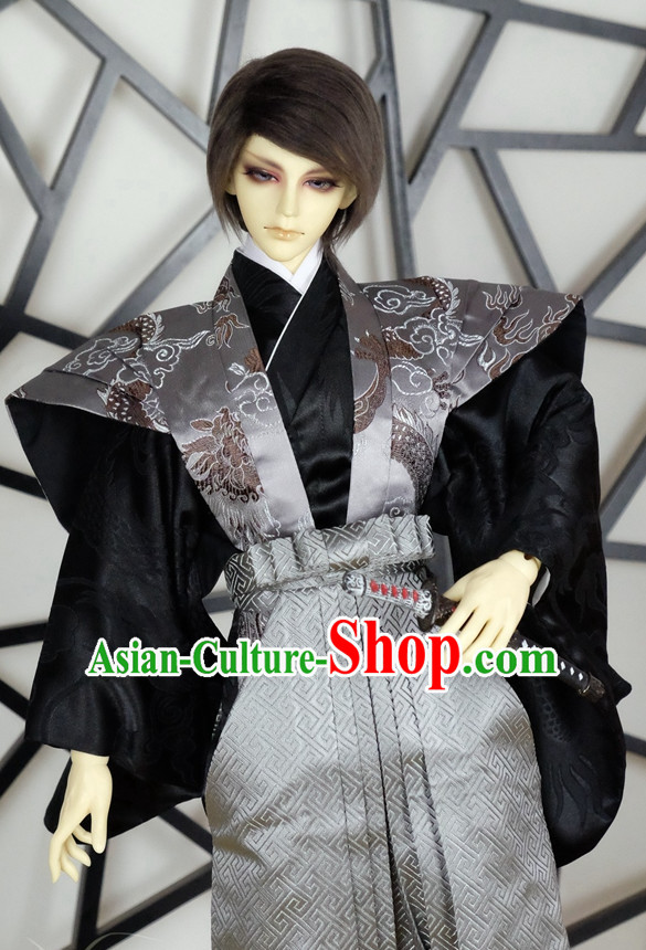 Japanese Traditional Prince Emperor Kimono Clothes Complete Set for Men Boys Adults