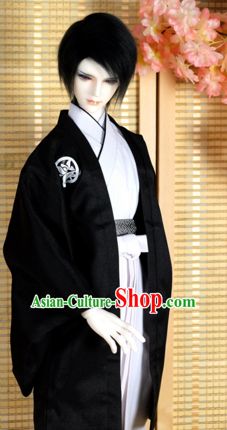 Japanese Traditional Male Kimono Clothing Complete Set for Men Boys Adults