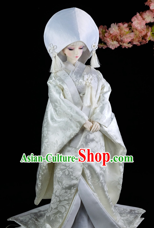 Japanese Traditional Princess Kimono Wedding Dress Complete Set for Women Girls Children Adults