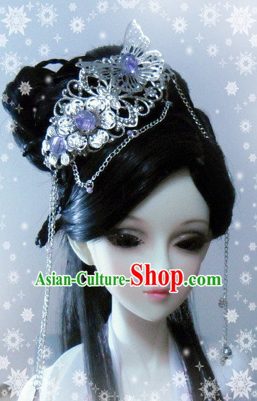 Ancient Chinese Style Black Hair Wigs and Accessories for Women Girls Adults Kids