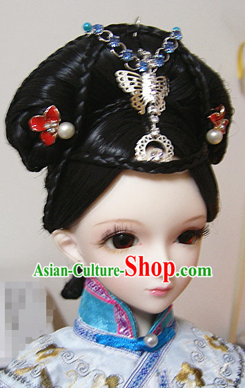 Ancient Chinese Style Princess Black Hair Wigs and Accessories for Women Girls Adults Kids