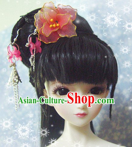 Ancient Chinese Style Princess Black Hair Wigs and Accessories for Women Girls Adults Kids