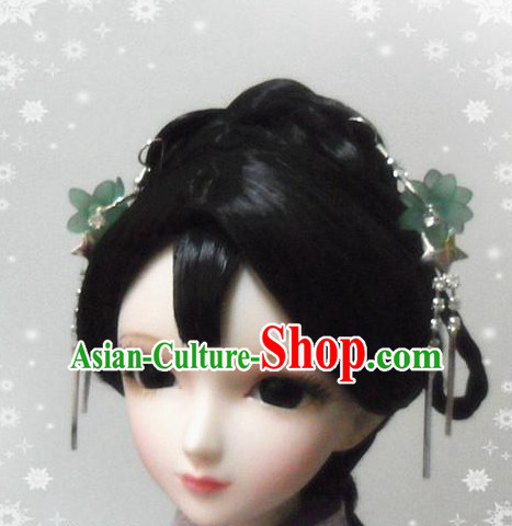 Ancient Chinese Style Princess Empress Queen Black Hair Wigs and Accessories for Women Girls Adults Kids