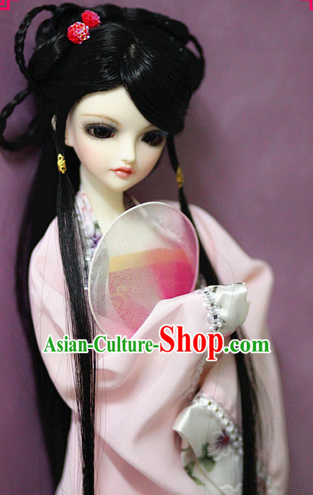 Ancient Chinese Style Princess Empress Long Black Wigs and Accessories for Women Girls Adults Children