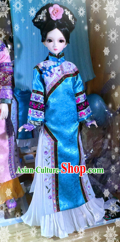 Chinese Classical Qing Dynasty Hanfu Robe Complete Set for Women