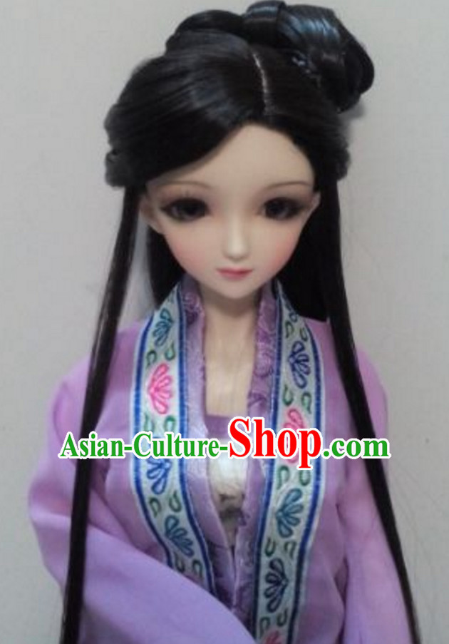 Ancient Chinese Lady Black Long Wigs