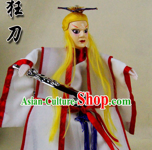 Traditional Chinese Handmade Swordsman Hand Puppets Hand Marionette Puppet