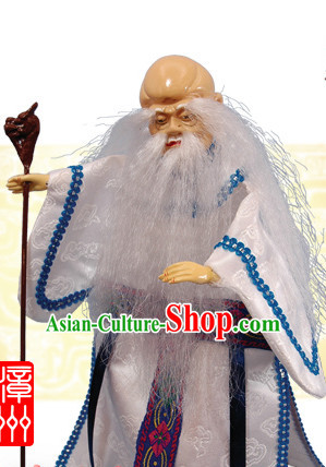 Traditional Chinese Handmade God of Longevity Hand Puppets Hand Marionette Puppet