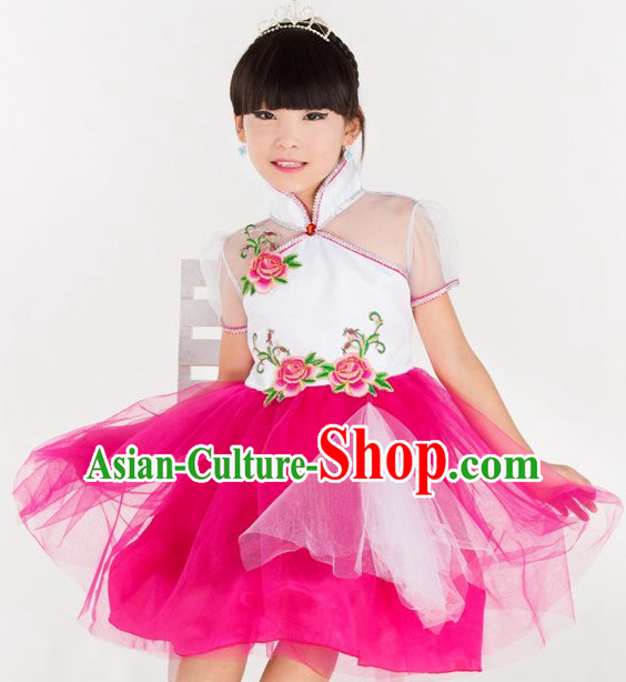 Chinese Folk Dance Costumes for Kids Girls
