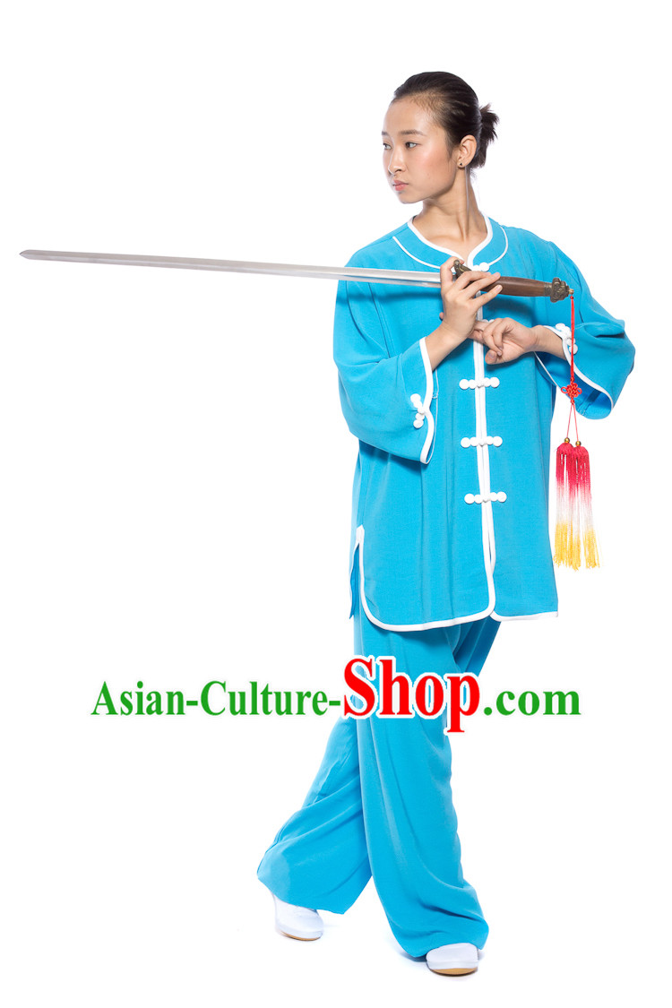 Chinese Traditional Kung Fu Martial Arts Practice and Competition Costume Wing Chun Apparel Taiji Tai Chi Uniform for Adults Children Men Women Boys Girls