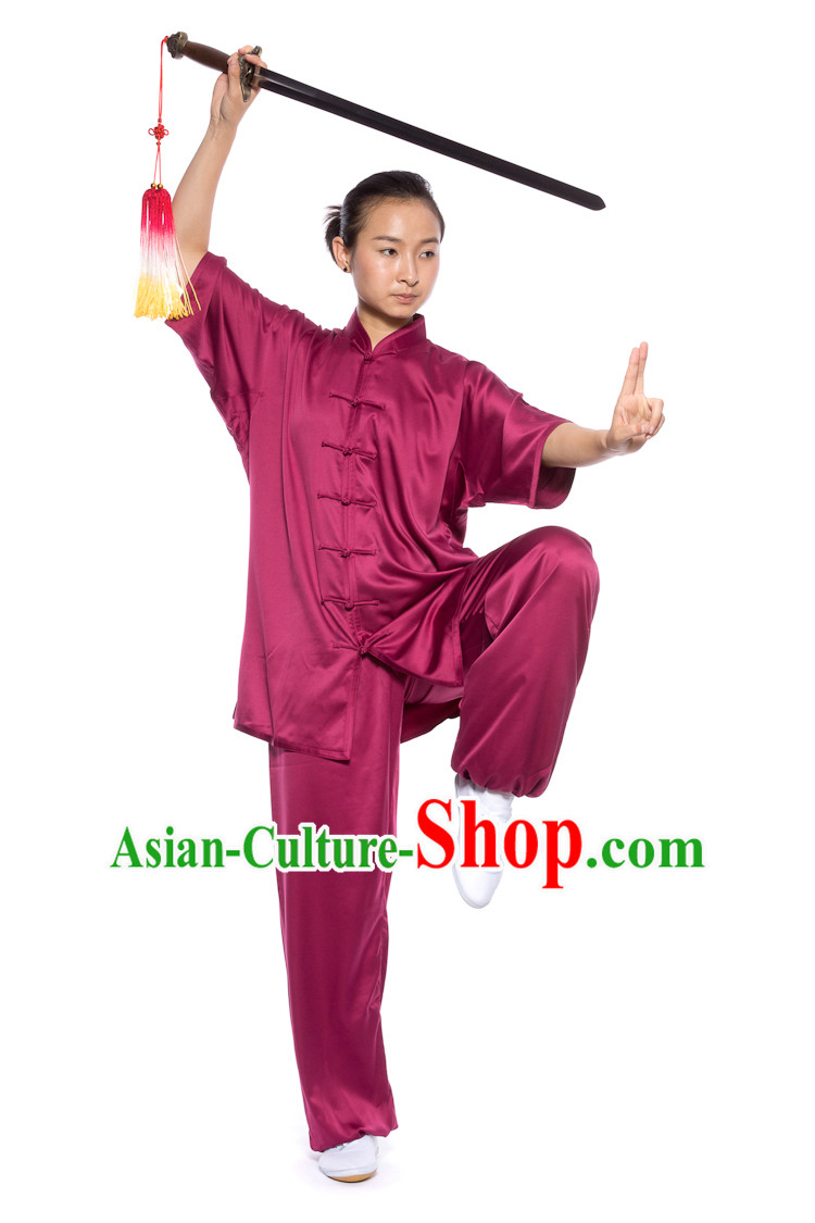 Chinese Traditional Kung Fu Martial Arts Practice and Competition Costume Wing Chun Apparel Taiji Tai Chi Uniform for Adults Children Men Women Boys Girls