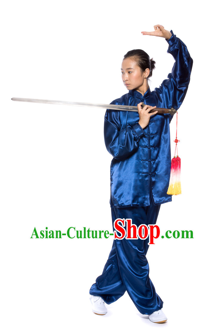 Chinese Traditional Kung Fu Martial Arts Practice and Competition Costume Wing Chun Apparel Taiji Tai Chi Uniform for Adults Children Men Women Boys Girls