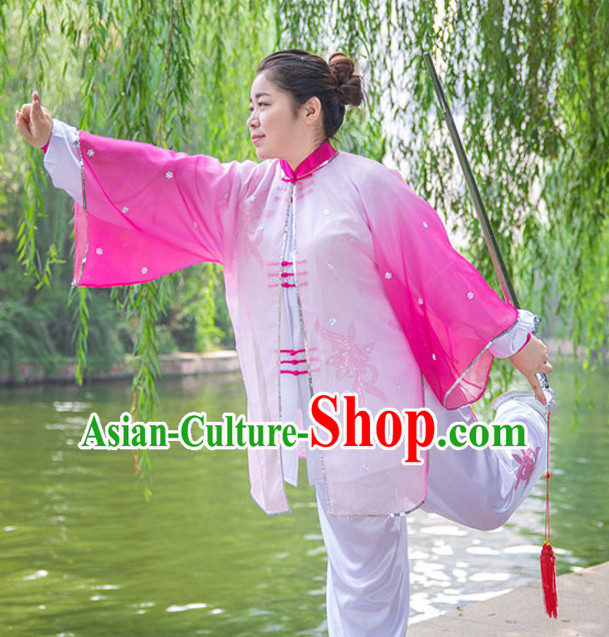 Chinese Asian Kung Fu Martial Arts Practice and Competition Costume Wing Chun Apparel Taiji Tai Chi Uniform for Adults Children Men Women Boys Girls