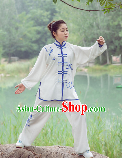 Chinese Asian Mandarin Kung Fu Martial Arts Practice and Competition Costume Wing Chun Apparel Taiji Tai Chi Uniform for Adults Children Men Women Boys Girls