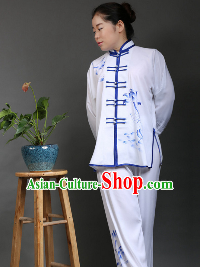 Chinese Asian Mandarin Kung Fu Martial Arts Practice and Competition Costume Wing Chun Apparel Taiji Tai Chi Uniform for Adults Children Men Women Boys Girls