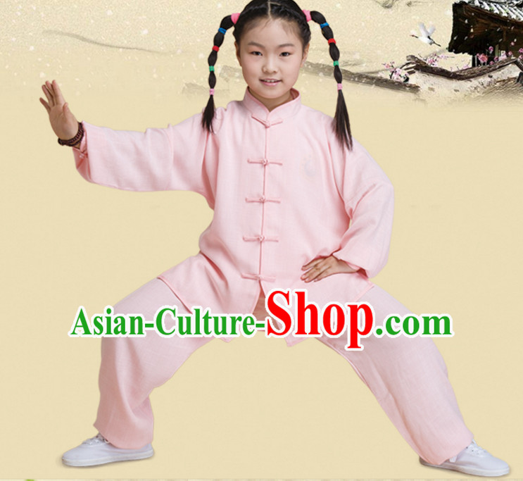 Chinese Asian Mandarin Kung Fu Martial Arts Practice and Competition Costume Wing Chun Apparel Taiji Tai Chi Uniform for Adults Children Men Women Boys Girls