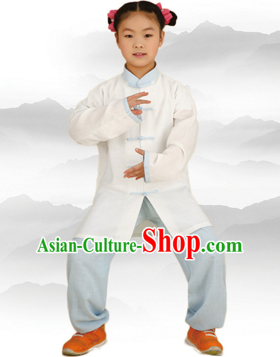 Chinese Asian Mandarin Kung Fu Martial Arts Practice and Competition Costume Wing Chun Apparel Taiji Tai Chi Uniform for Adults Children Men Women Boys Girls