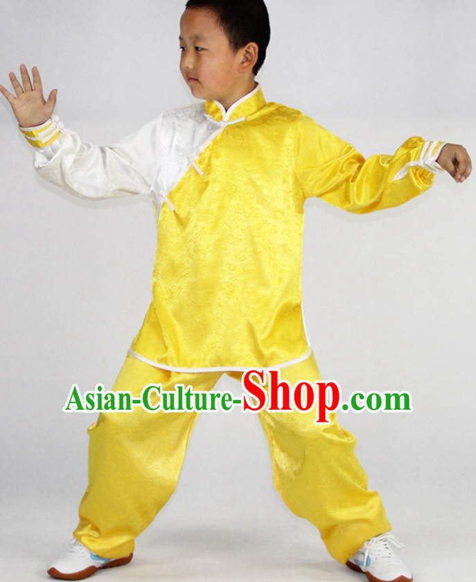 Chinese Asian Mandarin Kung Fu Martial Arts Practice and Competition Costume Wing Chun Apparel Taiji Tai Chi Uniform for Adults Children Men Women Boys Girls