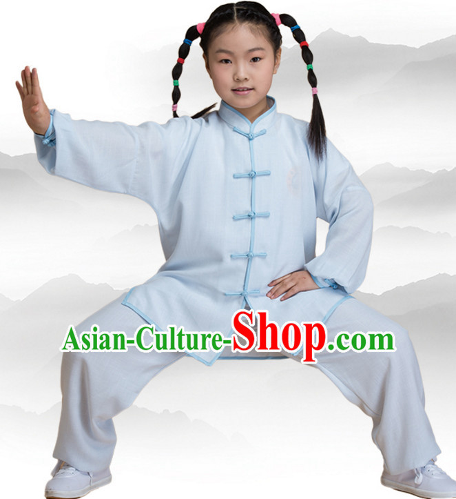 Chinese Asian Mandarin Kung Fu Martial Arts Practice and Competition Costume Wing Chun Apparel Taiji Tai Chi Uniform for Adults Children Men Women Boys Girls