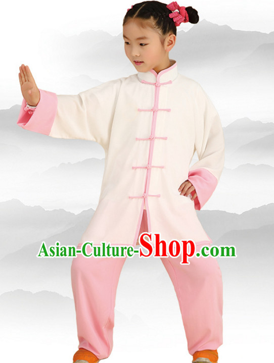 Chinese Asian Mandarin Kung Fu Martial Arts Practice and Competition Costume Wing Chun Apparel Taiji Tai Chi Uniform for Adults Children Men Women Boys Girls