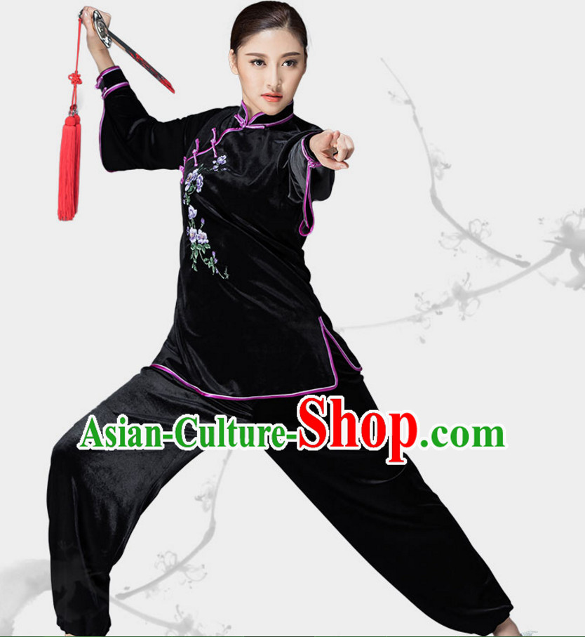 Chinese Asian Mandarin Kung Fu Martial Arts Practice and Competition Costume Wing Chun Apparel Taiji Tai Chi Uniform for Adults Children Men Women Boys Girls