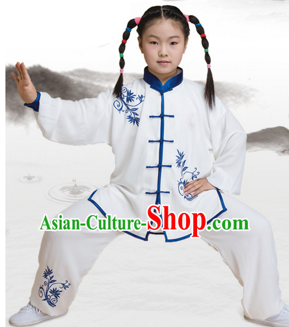 Chinese Asian Mandarin Kung Fu Martial Arts Practice and Competition Costume Wing Chun Apparel Taiji Tai Chi Uniform for Adults Children Men Women Boys Girls