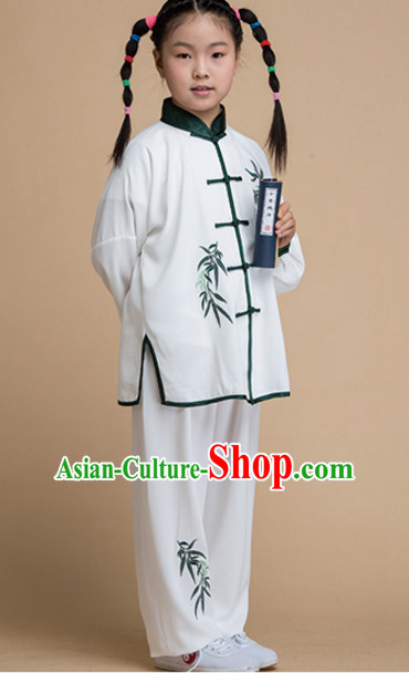 Chinese Asian Mandarin Kung Fu Martial Arts Practice and Competition Costume Wing Chun Apparel Taiji Tai Chi Uniform for Adults Children Men Women Boys Girls