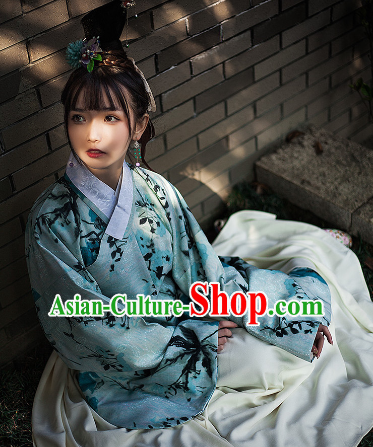 Ancient Chinese Ming Dynasty Princess Clothes Top and Bottom Clothing Complete Set for Women or Girls