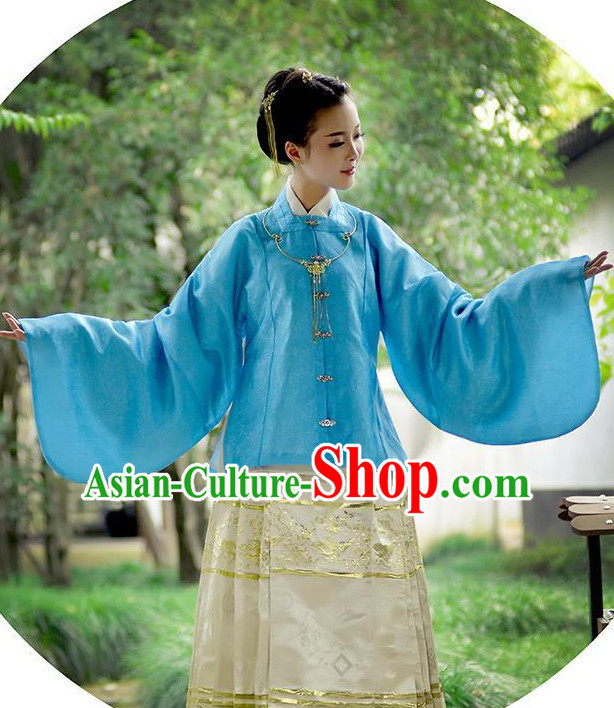 Ancient Chinese Ming Dynasty Princess Empress Queen Embroidered Clothing and Headpieces Complete Set for Women or Girls