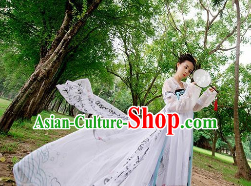 Ancient Chinese Tang Dynasty Princess Empress Queen Embroidered Clothing and Headpieces Complete Set for Women or Girls