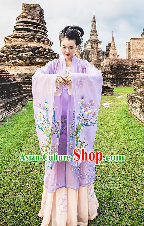 Ancient Chinese Ming Dynasty Princess Empress Queen Embroidered Clothing and Headpieces Complete Set for Women or Girls