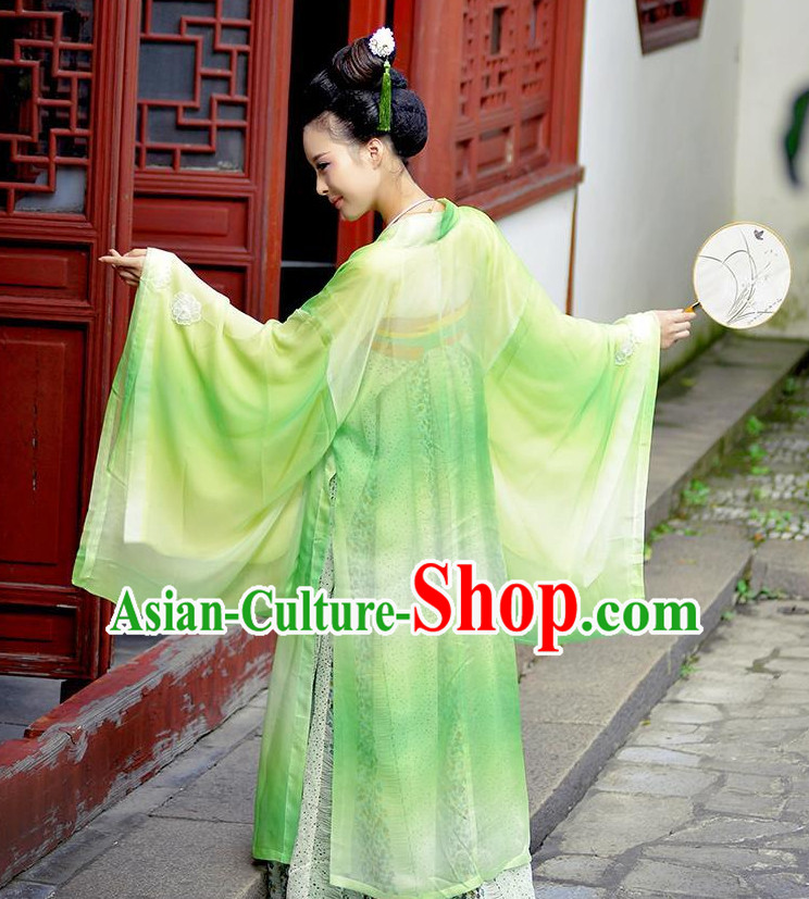 Ancient Chinese Tang Dynasty Princess Empress Queen Embroidered Clothing and Headpieces Complete Set for Women or Girls