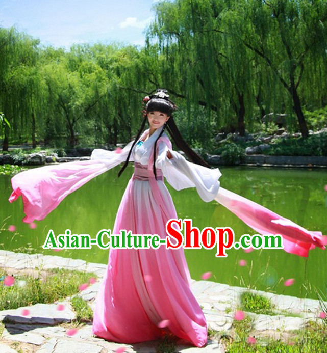 Chinese Classical Water Sleeves Long Sleeves Dance Costume for Women or Girls