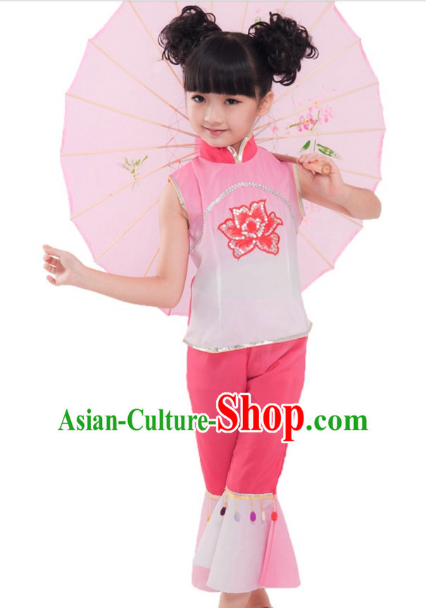 Chinese Traditional New Year Dancing Costumes for Girls Kids Children